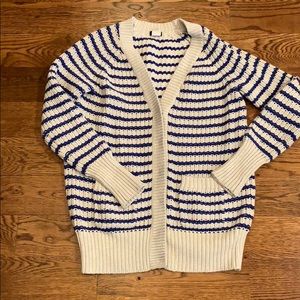 J Crew striped cardigan